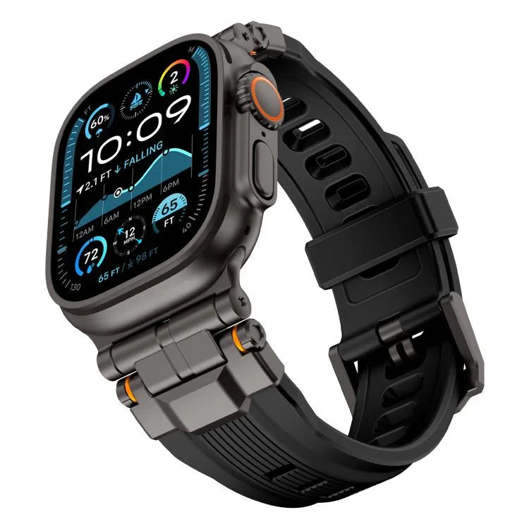 Alloy Connector Silicone Watch Strap, For Apple Watch 46mm / 49mm / 45mm / 44mm