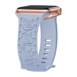 Kalebol 8-shaped Buckle Rose Embossed Silicone Watch Band, For Apple Watch 46mm / 49mm / 45mm / 44mm, For Apple Watch 42mm / 41mm / 40mm / 38mm