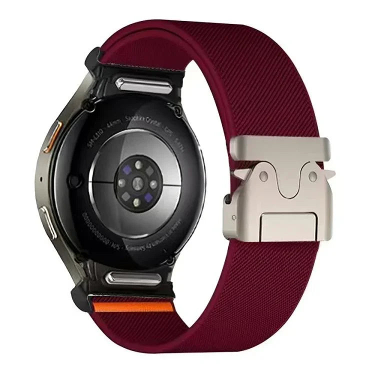 Press Button Connector Parachute Buckle Elastic Nylon Watch Band, For Samsung Galaxy Watch 7 / 6 / 5 / 4