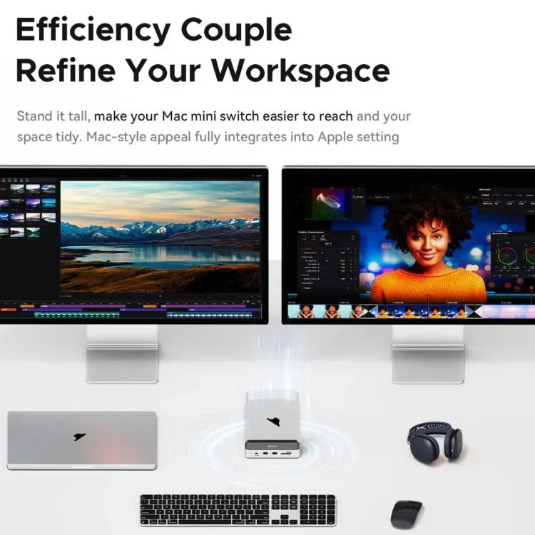 ORICO VS10 Mini Dock Desktop Expansion Multi-function Holder for Mac Mini 2024, without Memory, without Memory