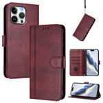Line Splicing Buckle Retro Leather Phone Case, For iPhone 17e / 16e, For iPhone 17 Pro Max, For iPhone 17 Pro, For iPhone 17, For iPhone Air, For iPhone 16 Pro Max