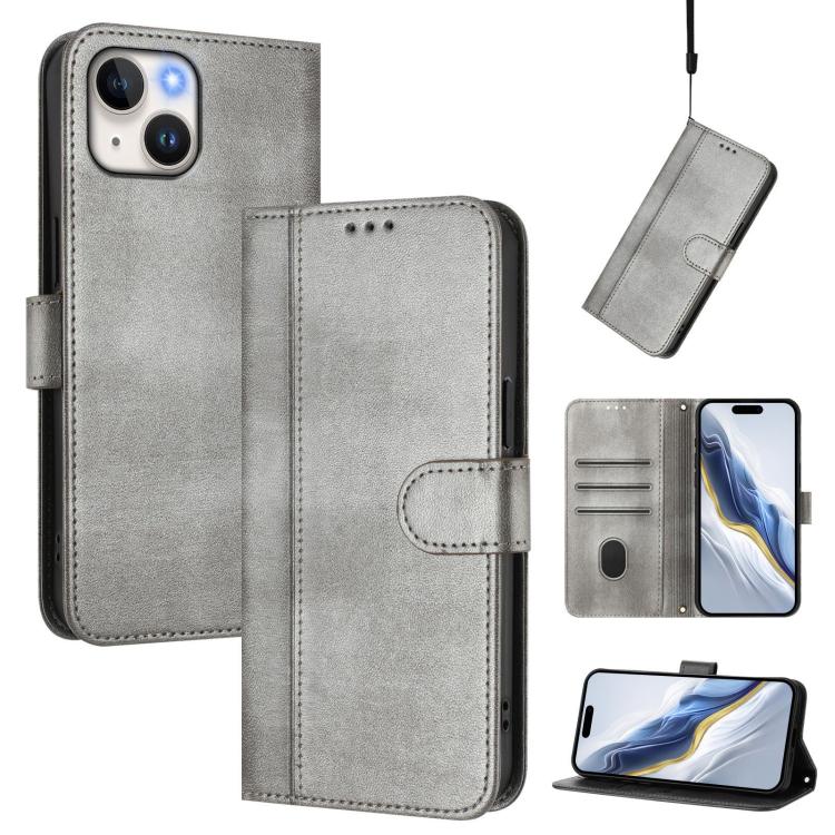 Line Splicing Buckle Retro Leather Phone Case, For iPhone 16 Pro, For iPhone 16 Plus, For iPhone 16, For iPhone 15 Pro Max, For iPhone 15 Pro, For iPhone 15 Plus