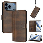 Line Splicing Buckle Retro Leather Phone Case, For iPhone 17e / 16e, For iPhone 17 Pro Max, For iPhone 17 Pro, For iPhone 17, For iPhone Air, For iPhone 16 Pro Max