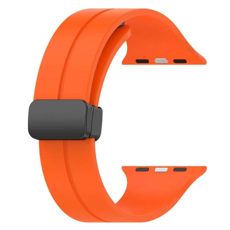 xDfind Solid Color Magnetic Buckle Silicone Watch Band, For Apple Watch 46mm / 49mm / 45mm / 44mm, For Apple Watch 42mm / 41mm / 40mm / 38mm