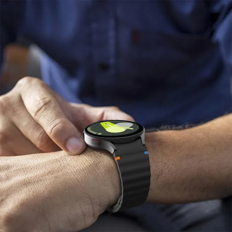xDfind Wavy Grain Stitched Colorful Buckle Silicone Watch Band, For Samsung Galaxy Watch FE / 7 / 6 / 5 / 4