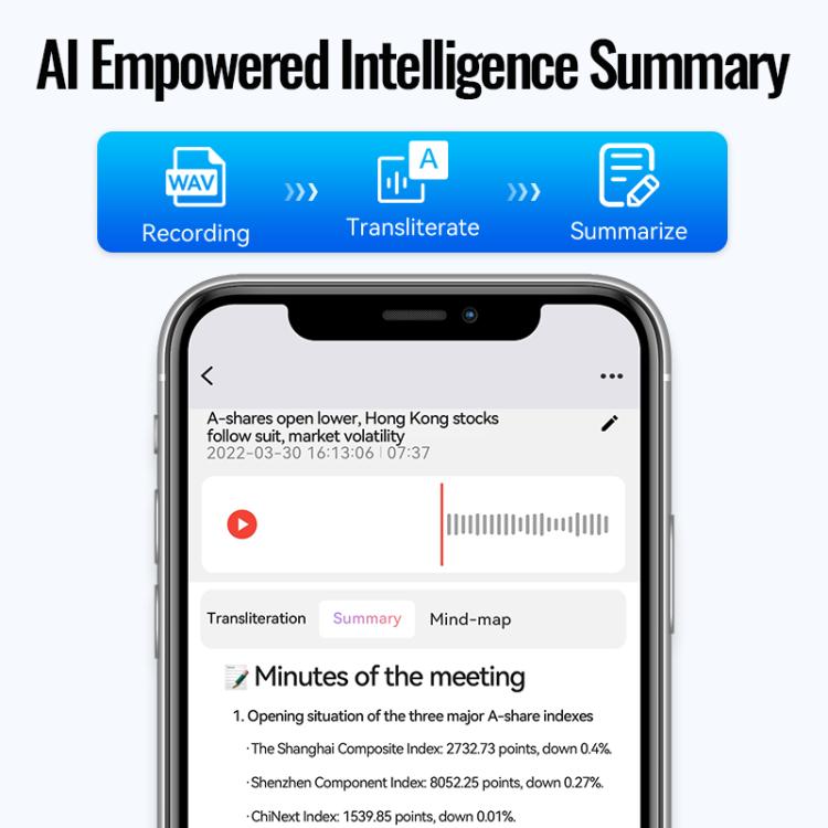 JNN A6 Portable Smart AI Magnetic Recorder Support APP Control, 8GB, 16GB, 32GB, 64GB, 128GB