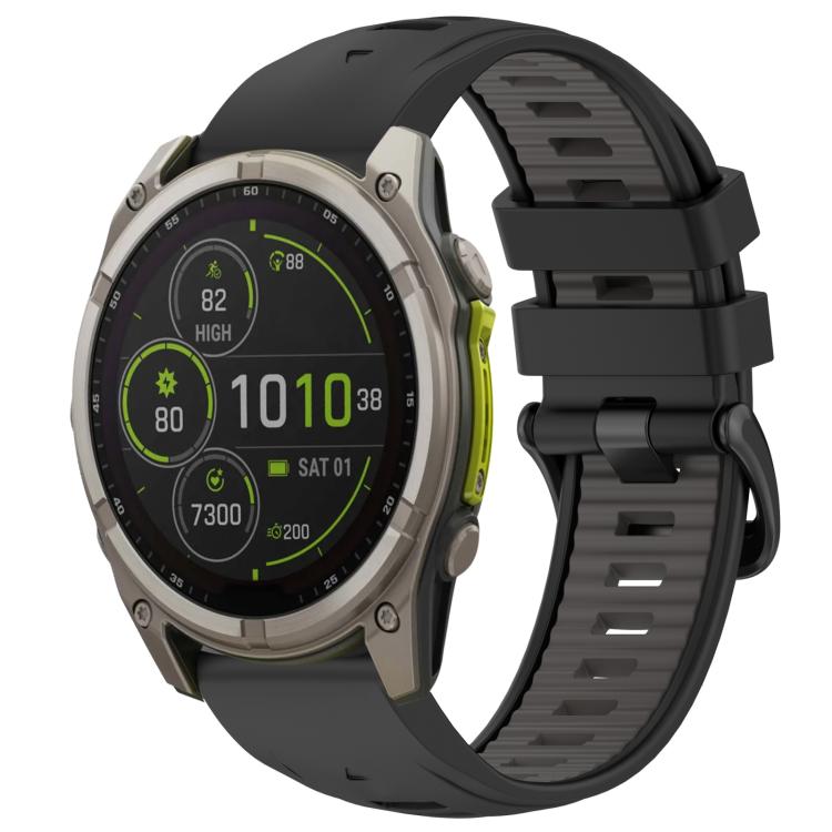xDfind Dual Color Quick Release Steel Buckle Silicone Watch Band, For Garmin 26mm, For Garmin 22mm, For Garmin 20mm