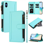 Magnetic Closure 9 Card Slots Zipper Leather Case with Hand Strap, For iPhone 11 Pro Max, For iPhone 11, For iPhone 11 Pro, For iPhone XS / X, For iPhone XR, For iPhone XS Max, For iPhone 8 Plus / 7 Plus