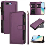 Magnetic Closure 9 Card Slots Zipper Leather Case with Hand Strap, For iPhone 11 Pro Max, For iPhone 11, For iPhone 11 Pro, For iPhone XS / X, For iPhone XR, For iPhone XS Max, For iPhone 8 Plus / 7 Plus