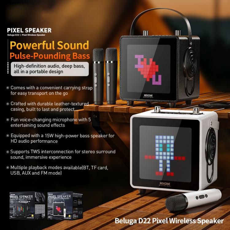 WK Beluga D22 Pixel Desktop Wireless Bluetooth Speaker