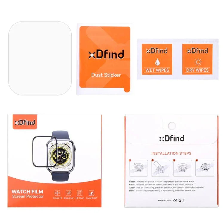 5pcs xDfind Soft Hydrogel Film Full Cover Front Protector, For Apple Watch Series 6&SE&5&4 44mm, For Apple Watch Series 6&SE&5&4 40mm, For Apple Watch Series 11 / 10 46mm, For Apple Watch Ultra 3 / 2 / 1 49mm, For Apple Watch Series 9 / 8 / 7 45mm     ...
