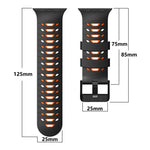 Trapezoid Two Color Silicone Watch Band, For Apple Watch 46mm / 49mm / 45mm / 44mm
