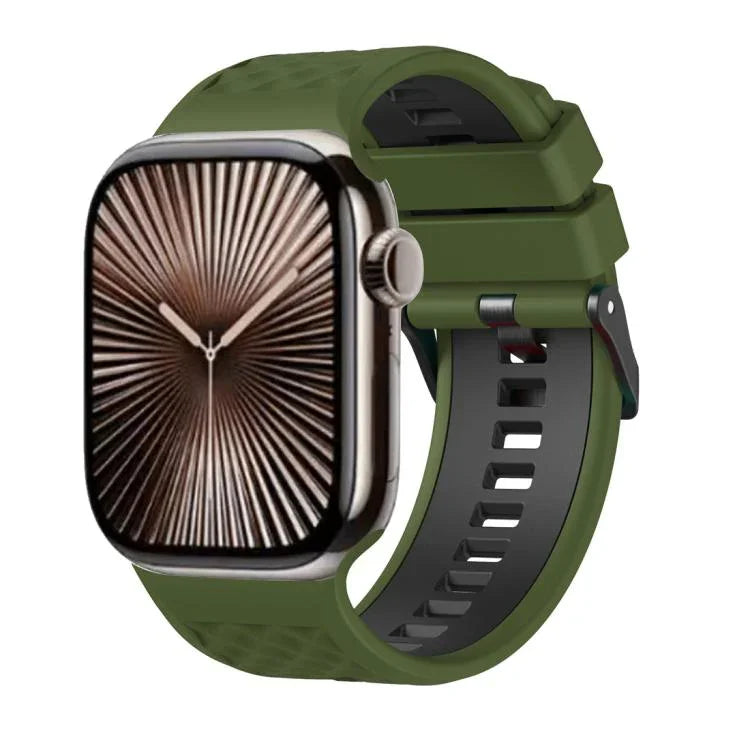 Diamond Texture Two Color Silicone Watch Band, For Apple Watch 46mm / 49mm / 45mm / 44mm