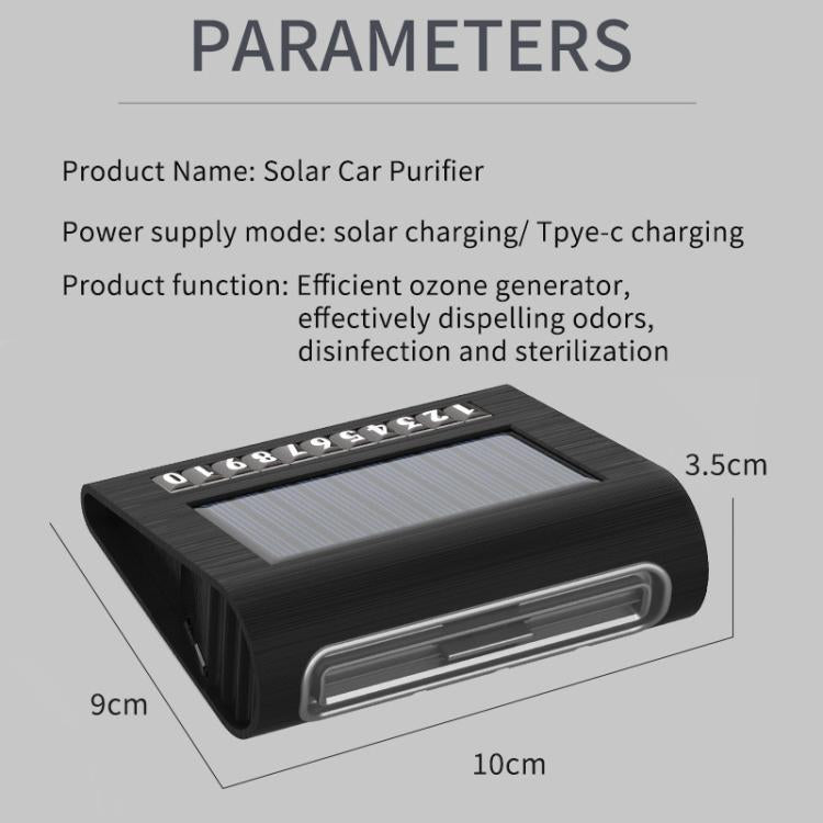 Solar Energy Car Air Purifier with Number Plate, Solar Energy Air Purifier