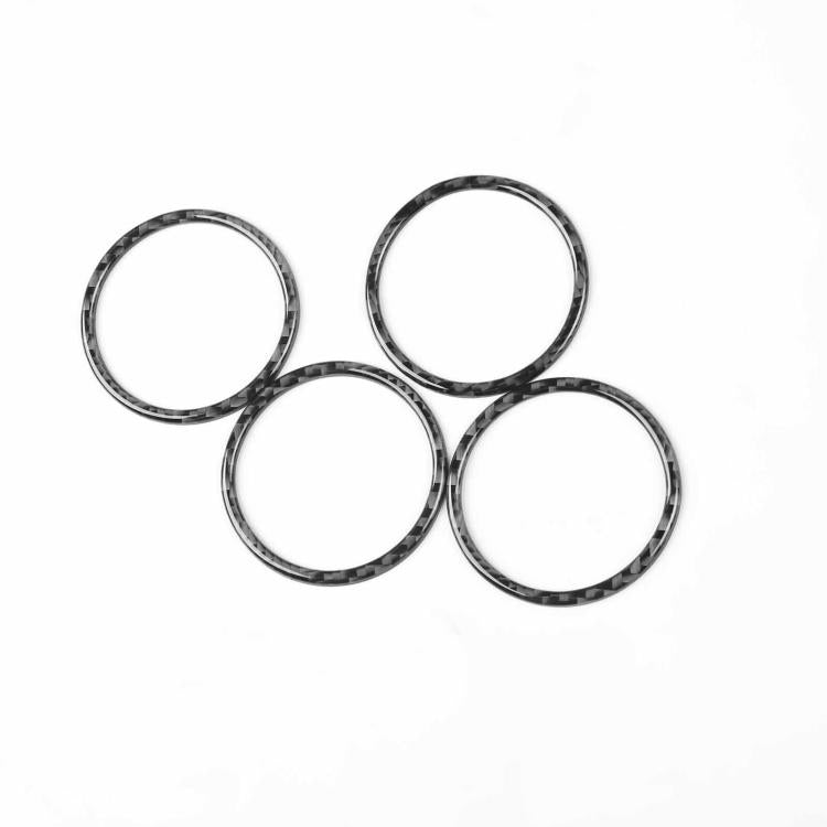 For Tesla Model 3 / Y 4pcs/Set Carbon Fiber Car Wheel Hub Decoration Ring, Car Wheel Hub