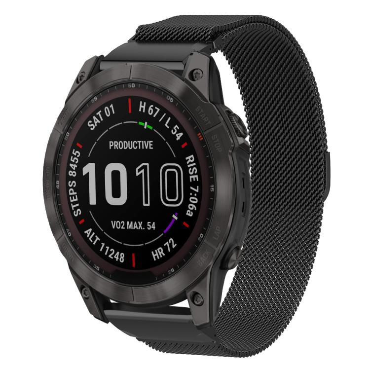 xDfind Milanese Quick Fit Metal Watch Band, For Garmin Fenix 8/7X/6X/5X 26mm, For Garmin Fenix 8/7/6/5 22mm, For Garmin Fenix 8/7S/6S/5S 20mm