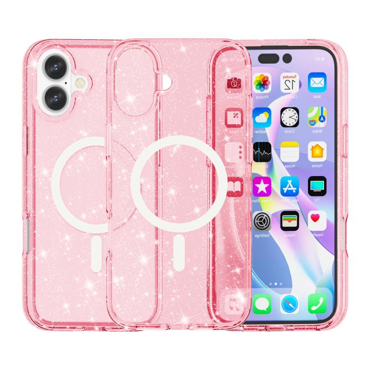 Terminator Style Glitter Powder MagSafe Magnetic Phone Case, For iPhone 17 Pro Max, For iPhone 17 Pro, For iPhone 17, For iPhone Air