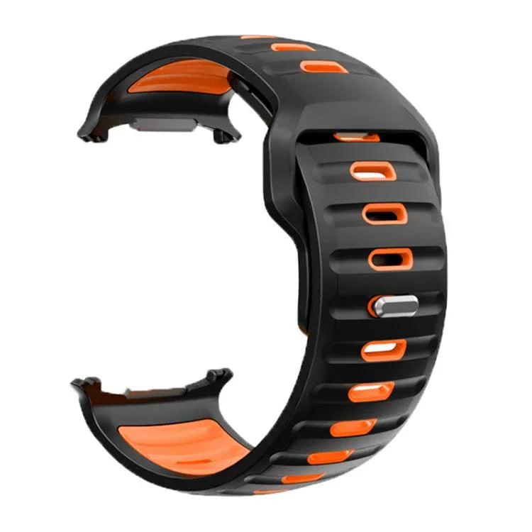 Striped Two Color Silicone Watch Band, For Samsung Galaxy Watch Ultra 47mm / Ultra 2025