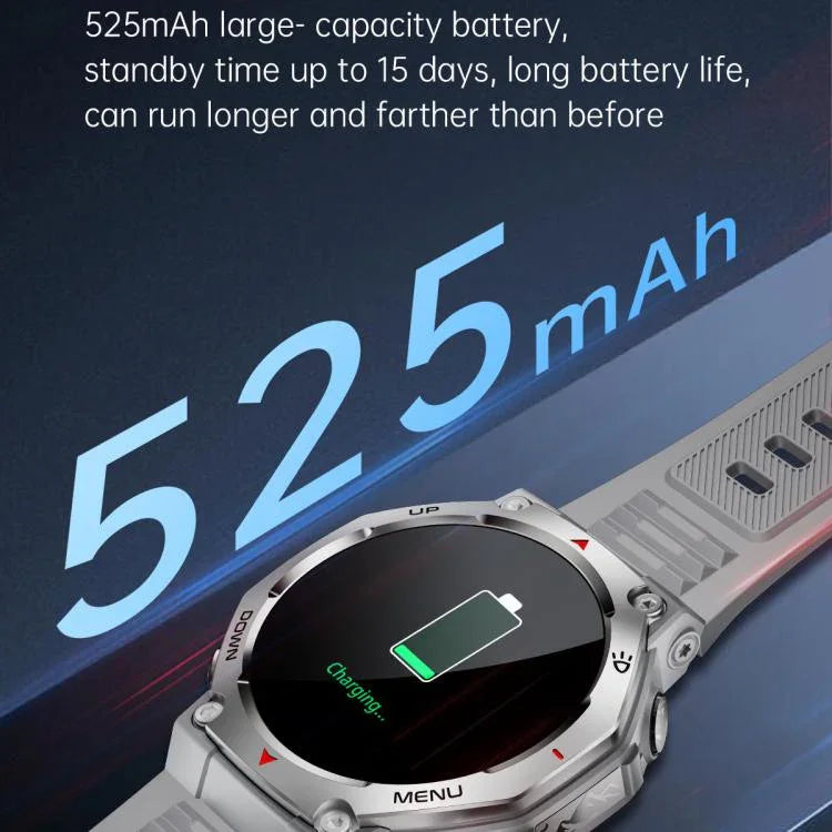 KT85 1.43 inch Screen 5ATM Outdoor Sports Smart Watch with Strong Flashlight