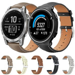 xDfind Flat Head Black Shark Fine Grain Leather Watch Band, For Garmin Fenix 8/7/6/5 22mm 20mm, For Garmin Fenix 8/7X/6X/5X 26mm 22mm, For Garmin Forerunner 220/735/735XT/230/235 20mm, For Garmin Forerunner 35/30/35j 20mm