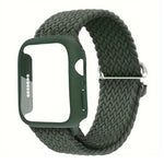 Ladder Buckle Loop Nylon Watch Band with Film Frosted PC Cover, For Apple Watch Series 44mm, For Apple Watch Series 40mm, For Apple Watch Series 10 / 11 46mm, For Apple Watch Series 10 / 11 42mm, For Apple Watch Series 45mm, For Apple Watch Series 41mm