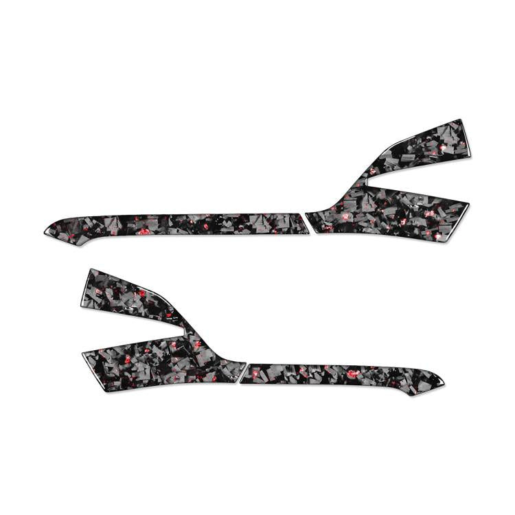 4pcs/Set Forged Gold Foil Carbon Fiber Car Rearview Mirror Decorative Sticker for Chevrolet Corvette C8 2020-, Right Driver, Rearview Mirror, Right Driver