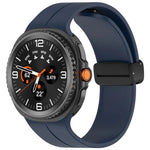 xDfind Fold Black Buckle Magnetic Silicone Watch Band, For Samsung Galaxy Watch8 / Watch8 Classic