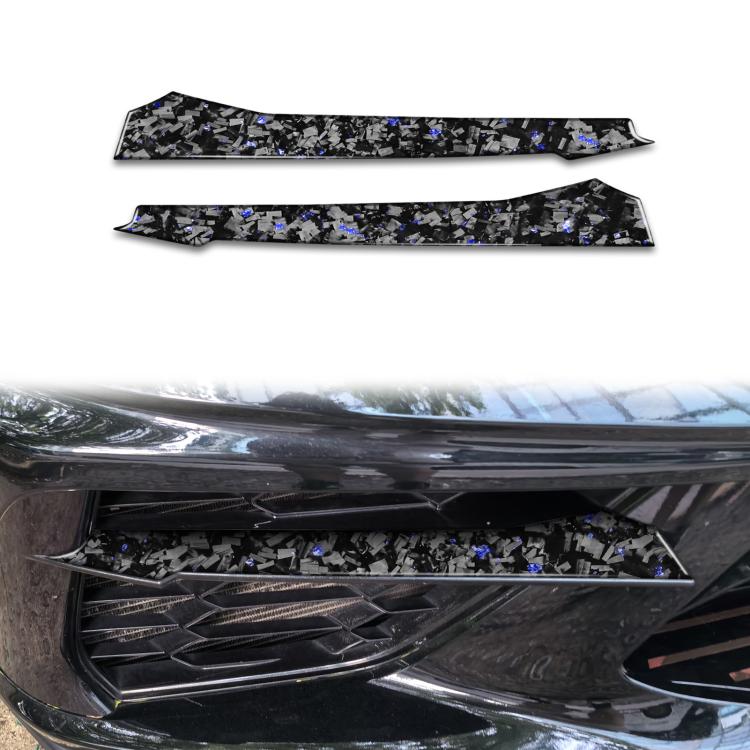 2pcs/Set Forged Gold Foil Carbon Fiber Car Front Sides Air Vents Decorative Sticker for Chevrolet Corvette C8 2020-, Left and Right Driver, Front Sides Air Vents
