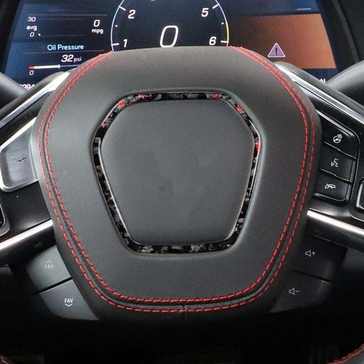 Forged Gold Foil Carbon Fiber Car Steering Wheel Frame Decorative Sticker for Chevrolet Corvette C8 2020-, Left and Right Driver, Steering Wheel Frame