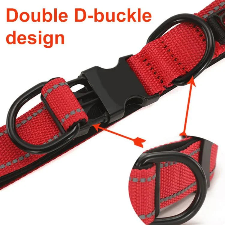 Pet Reflective Collar Waterproof Cloth Black Buckle with 1.8m Leash, Waterproof Collar + Leash, S, Waterproof Collar + Leash, M, Waterproof Collar + Leash, L