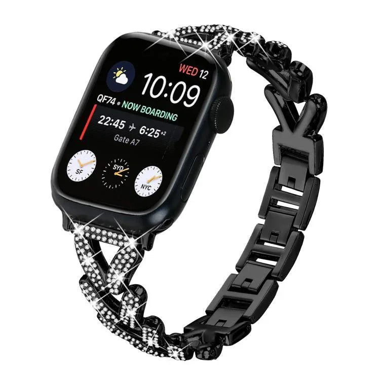 xDfind Small Twist Diamond Metal Watch Band, For Apple Watch 38 / 40 / 41 / S10 42mm 20mm