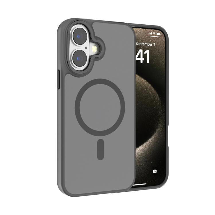 Kalebol Metal Lens Frame MagSafe Frosted PC Phone Case, For iPhone 16 Pro, For iPhone 16 Plus, For iPhone 16, For iPhone 15 Pro Max, For iPhone 15 Pro