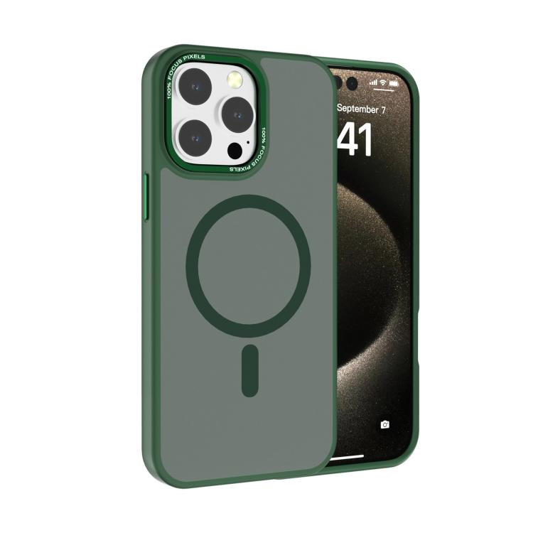 Kalebol Metal Lens Frame MagSafe Frosted PC Phone Case, For iPhone 16 Pro, For iPhone 16 Plus, For iPhone 16, For iPhone 15 Pro Max, For iPhone 15 Pro