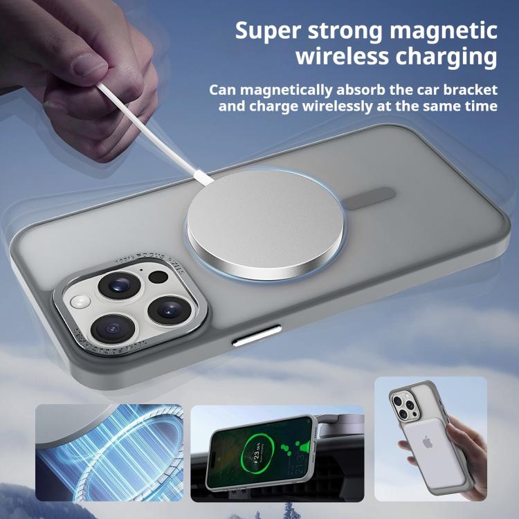 Kalebol Metal Lens Frame MagSafe Frosted PC Phone Case, For iPhone 14 Pro Max, For iPhone 13 Pro Max, For iPhone 13 Pro, For iPhone 13
