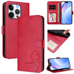 Litter Panda Embossing RFID Leather Phone Case with Lanyard, For iPhone 17e / 16e, For iPhone 17 Pro Max, For iPhone 17 Pro, For iPhone 17, For iPhone Air, For iPhone 16 Pro Max, For iPhone 16 Pro, For iPhone 16 Plus