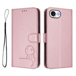 Litter Panda Embossing RFID Leather Phone Case with Lanyard, For iPhone 17e / 16e, For iPhone 17 Pro Max, For iPhone 17 Pro, For iPhone 17, For iPhone Air, For iPhone 16 Pro Max, For iPhone 16 Pro, For iPhone 16 Plus