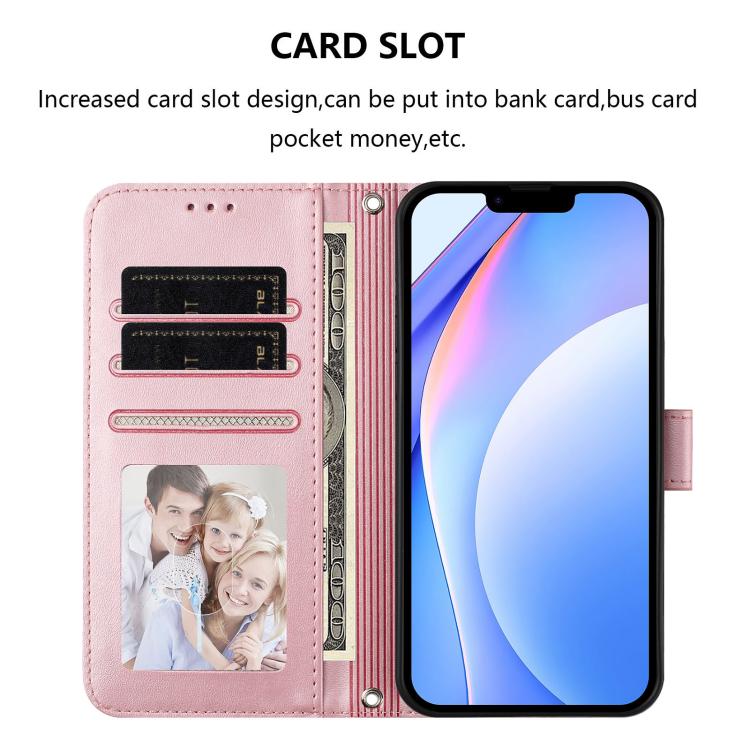 Litter Panda Embossing RFID Leather Phone Case with Lanyard, For iPhone 17e / 16e, For iPhone 17 Pro Max, For iPhone 17 Pro, For iPhone 17, For iPhone Air, For iPhone 16 Pro Max, For iPhone 16 Pro, For iPhone 16 Plus