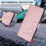 Litter Panda Embossing RFID Leather Phone Case with Lanyard, For iPhone 17e / 16e, For iPhone 17 Pro Max, For iPhone 17 Pro, For iPhone 17, For iPhone Air, For iPhone 16 Pro Max, For iPhone 16 Pro, For iPhone 16 Plus