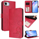 Litter Panda Embossing RFID Leather Phone Case with Lanyard, For iPhone 17e / 16e, For iPhone 17 Pro Max, For iPhone 17 Pro, For iPhone 17, For iPhone Air, For iPhone 16 Pro Max, For iPhone 16 Pro, For iPhone 16 Plus
