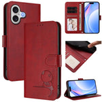 Litter Panda Embossing RFID Leather Phone Case with Lanyard, For iPhone 17e / 16e, For iPhone 17 Pro Max, For iPhone 17 Pro, For iPhone 17, For iPhone Air, For iPhone 16 Pro Max, For iPhone 16 Pro, For iPhone 16 Plus