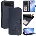 Litter Panda Embossing RFID Leather Phone Case with Lanyard, For iPhone 17e / 16e, For iPhone 17 Pro Max, For iPhone 17 Pro, For iPhone 17, For iPhone Air, For iPhone 16 Pro Max, For iPhone 16 Pro, For iPhone 16 Plus