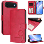 Litter Panda Embossing RFID Leather Phone Case with Lanyard, For iPhone 17e / 16e, For iPhone 17 Pro Max, For iPhone 17 Pro, For iPhone 17, For iPhone Air, For iPhone 16 Pro Max, For iPhone 16 Pro, For iPhone 16 Plus