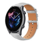 xDfind Flat Head Black Shark Fine Grain Leather Watch Band, 22mm For Amazfit GTR 4/3/3 Pro/Bip6/Bip5, 20mm For Amazfit GTS4 mini/GTS3/2/2E