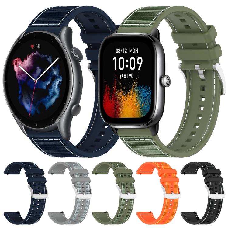 xDfind Hybrid Nylon Braid Silicone Watch Band, 22mm For Amazfit GTR 4 / GTR 3 / GTR 3 Pro, 20mm For Amazfit GTS4 Mini / GTS 3 / GTS 2