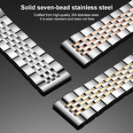 xDfind Seven-bead Solid Stainless Steel Watch Band, For Samsung Galaxy Watch Ultra / Ultra 2025, For Samsung Galaxy Watch8 / Wacth8 Classic, For Samsung Galaxy Watch 7 / 6 / 5 / FE, For Samsung Galaxy Fit3 SM-R390