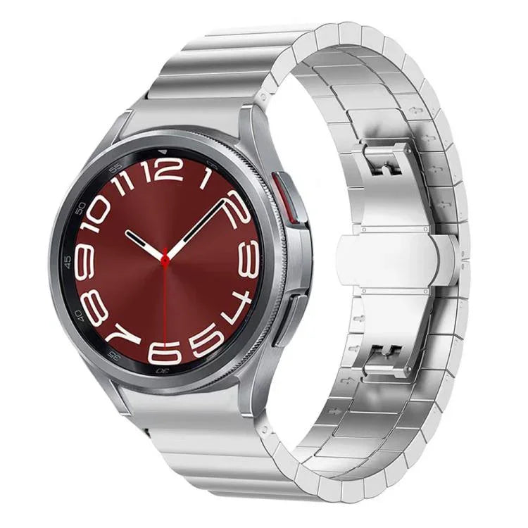 xDfind One-bead Bamboo Solid Stainless Steel Watch Band, For Samsung Galaxy Watch8 / Wacth8 Classic 22mm, For Samsung Galaxy Watch 7 / 6 / 5 / FE 20mm, For Samsung Galaxy Fit3 SM-R390 18mm