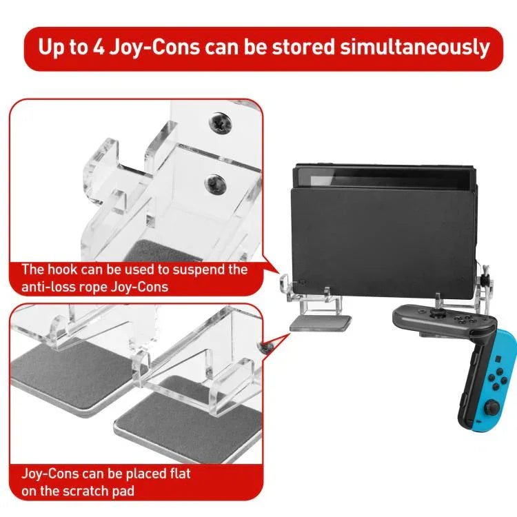 For Nintendo Switch 1 / 2 Acrylic Wall Split Symmetrical Storage Bracket