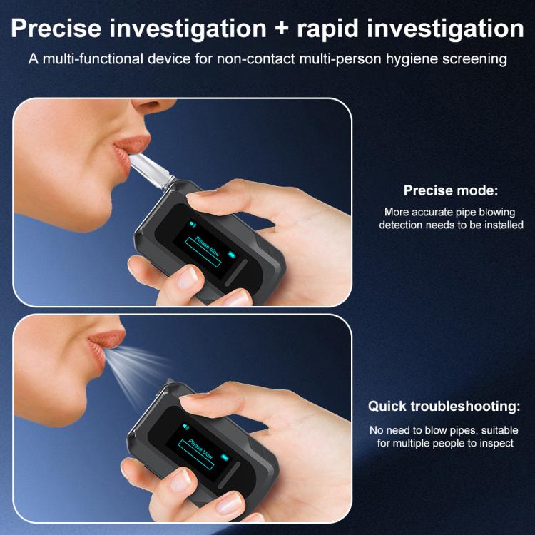 D2000 HD IPS Screen Portable Blow-Type High-Precision Alcohol Content Tester, D2000
