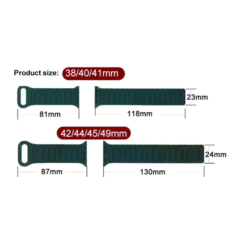 xDfind Magnetic Three-bead Silicone Watch Band, For Apple Watch 42 / 44 / 45 / 46 / 49mm, For Apple Watch 38 / 40 / 41 / S10 42mm