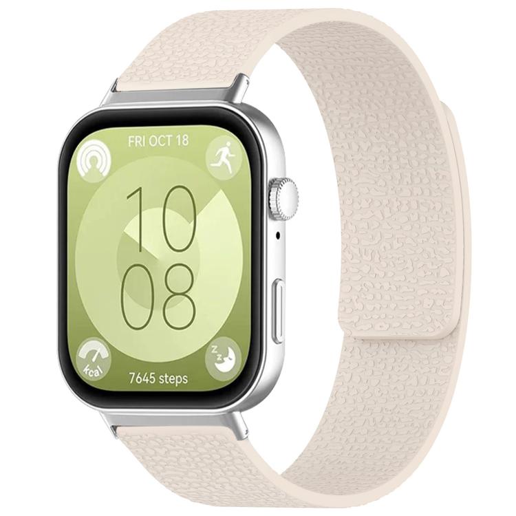 xDfind Litchi Texture Magnetic Silicone Watch Band, For Huawei Watch Fit4 / Fit4 Pro / Fit3, For Huawei Band 10 / 9 / 8